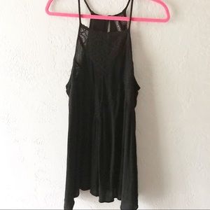 Fun & Flirt / Black tank dress w/ lace detail